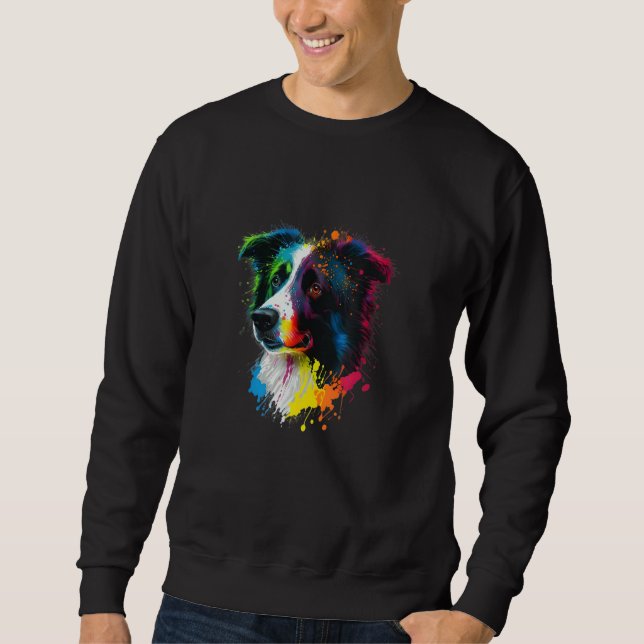 Sweet Border Collie Dog Portrait_3 Sweatshirt (Vorderseite)
