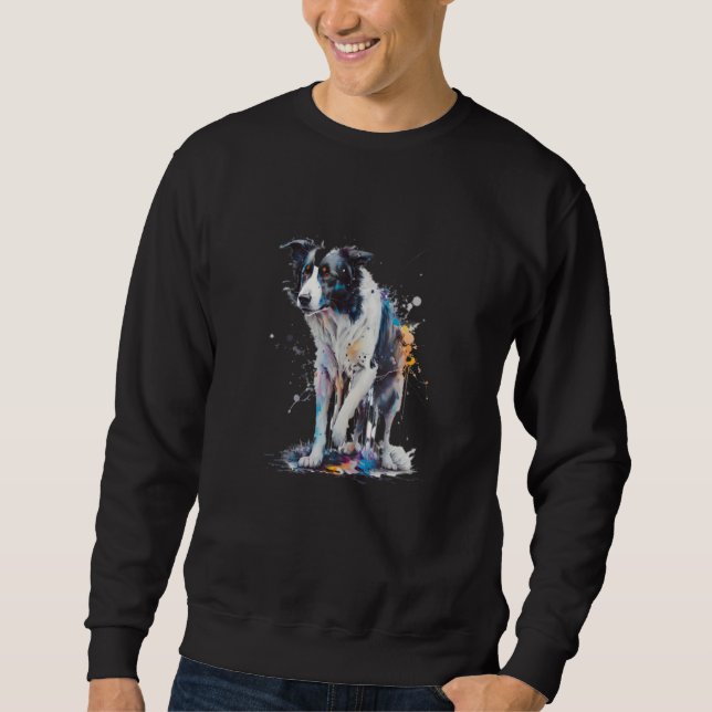 Sweet Border Collie Dog Portrait_5 Sweatshirt (Vorderseite)