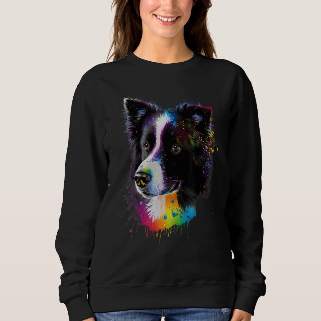 Sweet Border Collie Dog Portrait_6 Sweatshirt (Vorderseite)