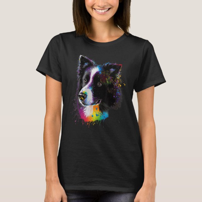 Sweet Border Collie Dog Portrait_6 T-Shirt (Vorderseite)