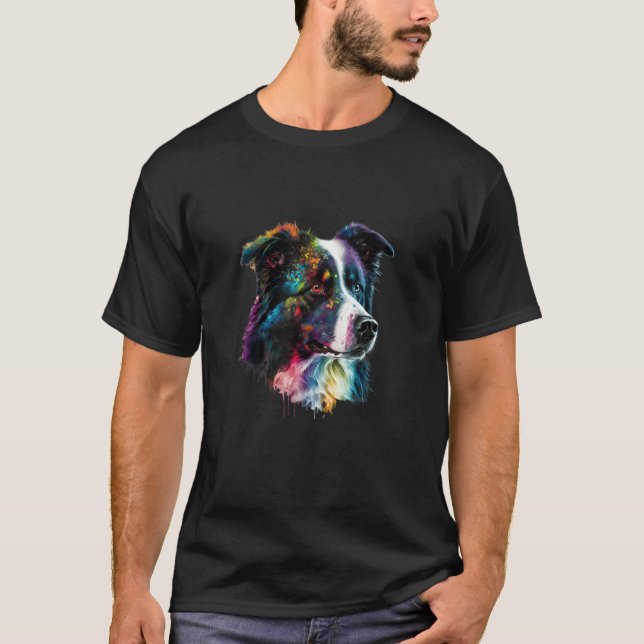 Sweet Border Collie Dog Portrait_7 T-Shirt (Vorderseite)