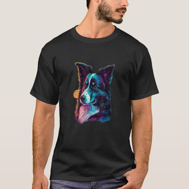 Sweet Border Collie Dog Portrait_8 T-Shirt (Vorderseite)
