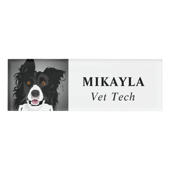 Sweet Border Collie Name Tag Namenschild (Vorderseite)