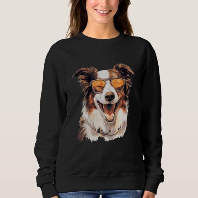 Sweet Border Collie Portrait Dog Sweatshirt (Vorderseite)