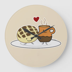 Sweet Bread Hot Chocolate Pan dulce Mexican concha Große Wanduhr