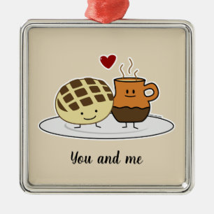 Sweet Bread Hot Chocolate Pan dulce Mexican concha Silbernes Ornament