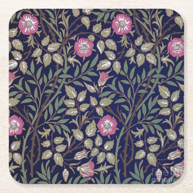 Sweet Briar, William Morris Rechteckiger Pappuntersetzer (Vorderseite)