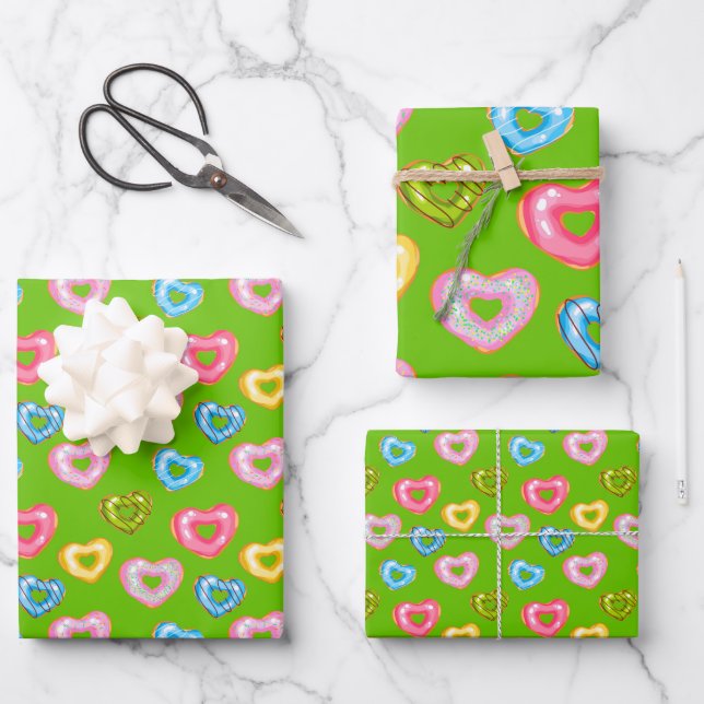 Sweet & Bright Donuts Donuts Serie Design 1 Geschenkpapier Set (Vorderseite)
