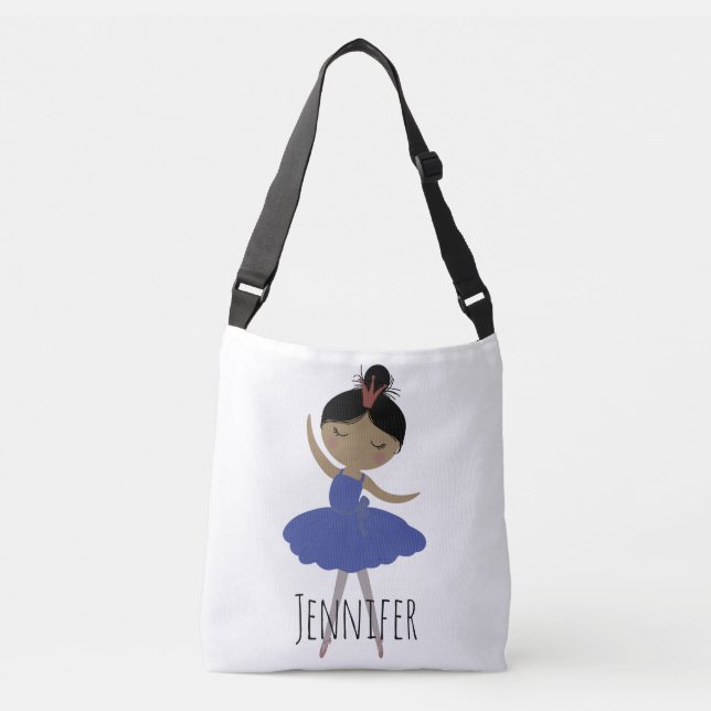 Sweet Brown Skin Girl Ballerina Tote Bag Tragetaschen Mit Langen Trägern (Vorderseite)