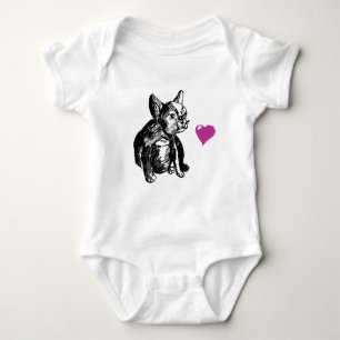 Sweet Bulldog Hund Heart Baby Jersey Bodysuit Baby Strampler