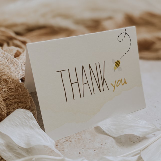 Sweet Bumble Bee Baby Dusche geklappt Dankeskarte (Von Creator hochgeladen)