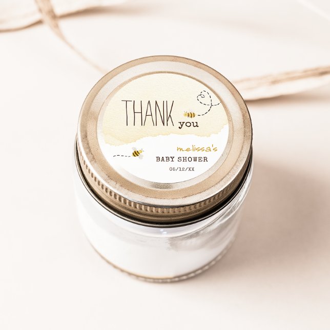 Sweet Bumble Bee Baby Dusche Vielen Dank für Ihre  Runder Aufkleber (Von Creator hochgeladen)