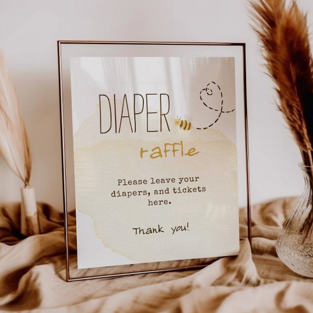 Sweet Bumble Bee Baby Dusche Windeln Raffel Poster (Von Creator hochgeladen)
