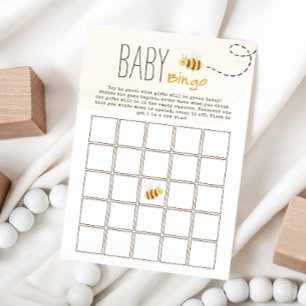 Sweet Bumble Bee Baby Shower Baby Bingo Game Card Einladung