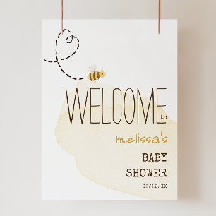 Sweet Bumble Bee Begrüßungszeichen Baby Dusche Poster