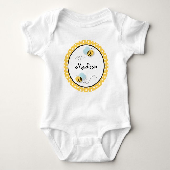 Sweet Bumble Bee Personalisiert Baby T - Shirt (Vorderseite)