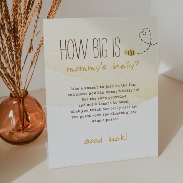 Sweet Bumble Bee Wie groß ist Mama's Bauch Sockelschild (Von Creator hochgeladen)