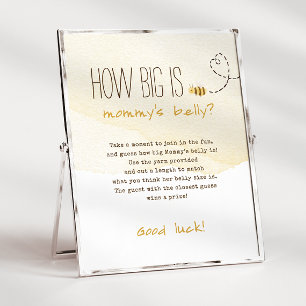 Sweet Bumble Bee Wie groß ist Mama's Bauch-Zeichen Poster