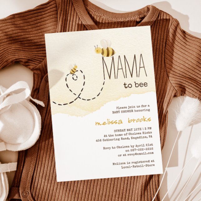 Sweet Bumblebee Mama zu Baby Dusche Einladung (Von Creator hochgeladen)