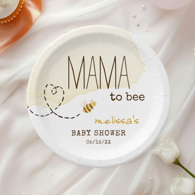 Sweet Bumblebee Mama zu Baby Dusche Pappteller (Von Creator hochgeladen)