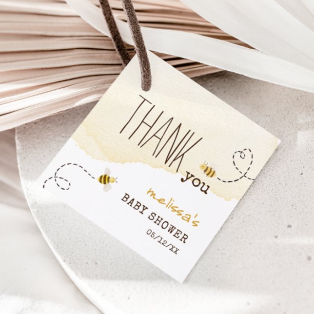 Sweet Bumblebee Mama zu Baby Dusche Vielen Dank Geschenkanhänger (Von Creator hochgeladen)