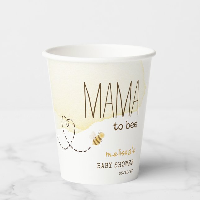 Sweet Bumblebee Mama zu Baby Shower Paper Cups Pappbecher (Vorderseite)
