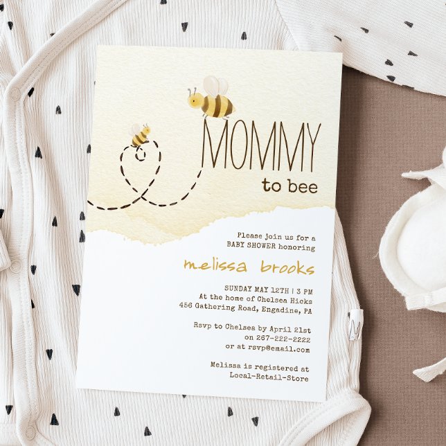 Sweet Bumblebee Mommy zu Baby Dusche Einladung (Von Creator hochgeladen)