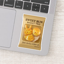 Sweet Bun Basket: Cute Animal Bread Packaging Aufkleber