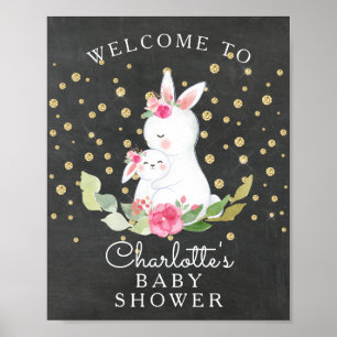 Sweet Bunny Baby Dusche Begrüßungszeichen Poster