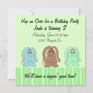 Sweet Bunny Birthday Einladung