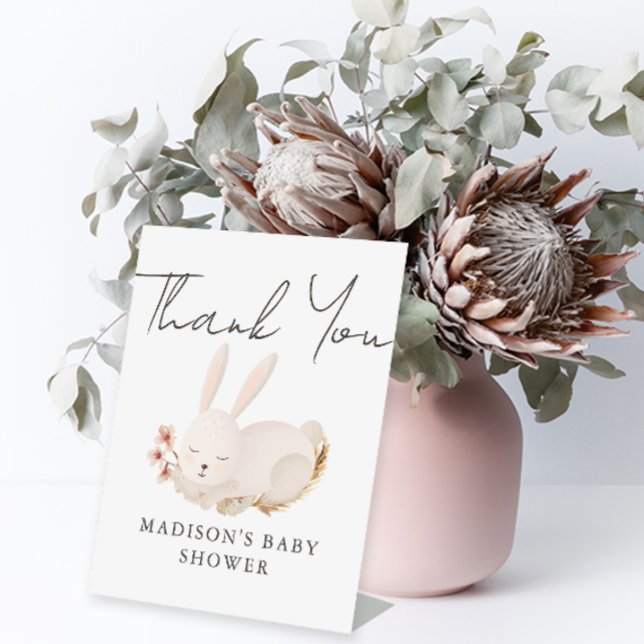 Sweet Bunny Calligraphy Baby Dusche Vielen Dank Sockelschild (Von Creator hochgeladen)