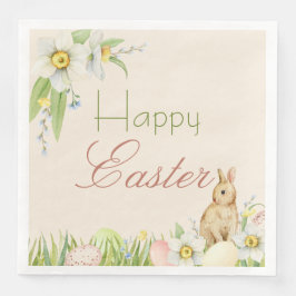 Sweet Bunny Happy Oster Floral Wasserfarbe Serviette