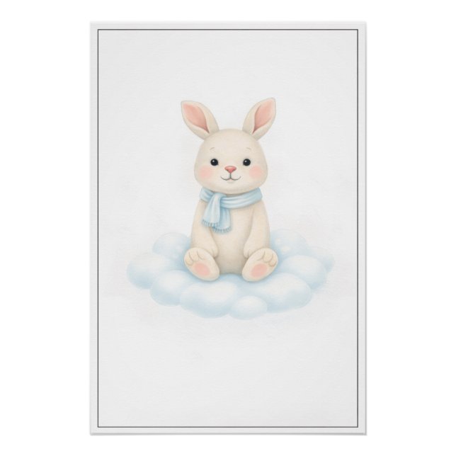 Sweet Bunny Illustration – Premium Nursery Wall Ar Poster (Vorderseite)
