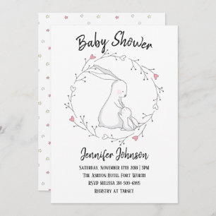 Sweet Bunny Liebe Gender Neutral Baby Dusche Einladung