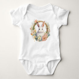 Sweet Bunny Rabbit mit Frühlingsblumen Baby Strampler