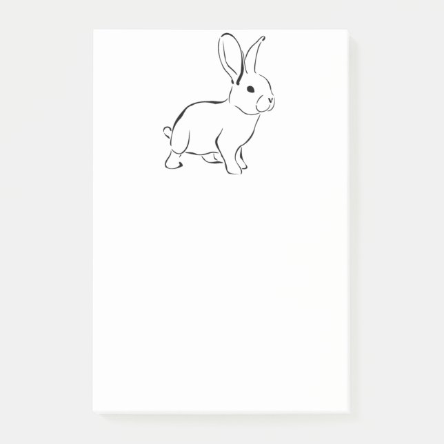 Sweet Bunny Rabbit Niedlich Nature Cartoon Art Post-it Klebezettel (Vorderseite)