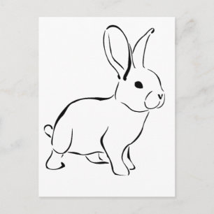Sweet Bunny Rabbit Niedlich Nature Cartoon Art Postkarte