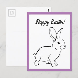 Sweet Bunny Rabbit, Niedlicher Frühling oder Oster Postkarte