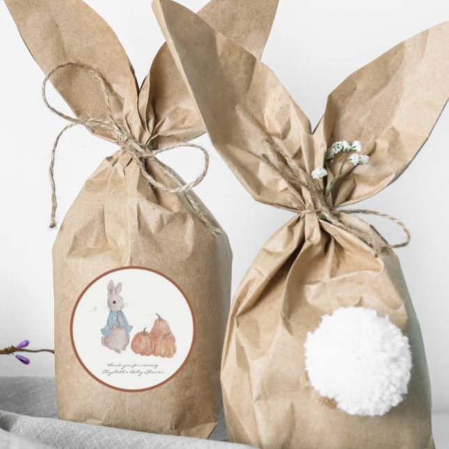 Sweet Bunny Vielen Dank Baby Dusche Gefallen Stick Runder Aufkleber (Von Creator hochgeladen)