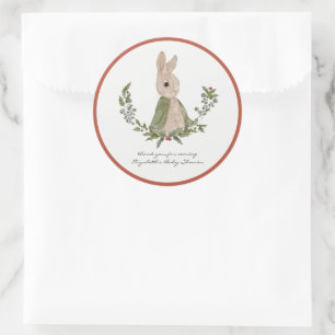 Sweet Bunny Vielen Dank Baby Dusche Gefallen Stick Runder Aufkleber
