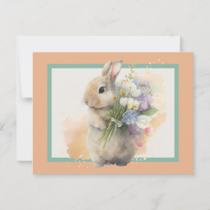 Sweet Bunny & Wildblumen IV Postkarte