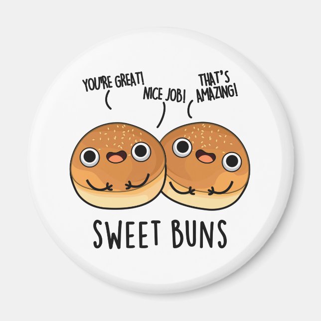 Sweet Buns Funny Baking Puff Magnet (Vorne)