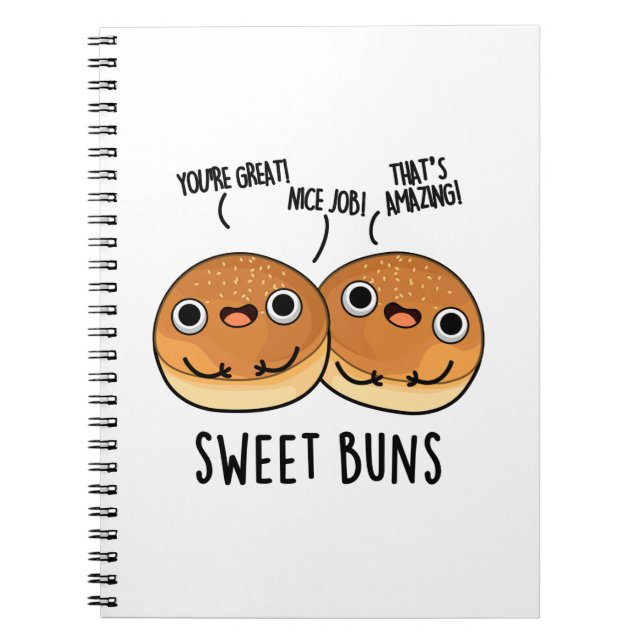 Sweet Buns Funny Baking Puff Notizblock (Vorderseite)