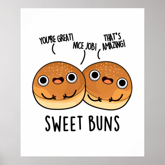 Sweet Buns Funny Baking Puff Poster (Vorne)