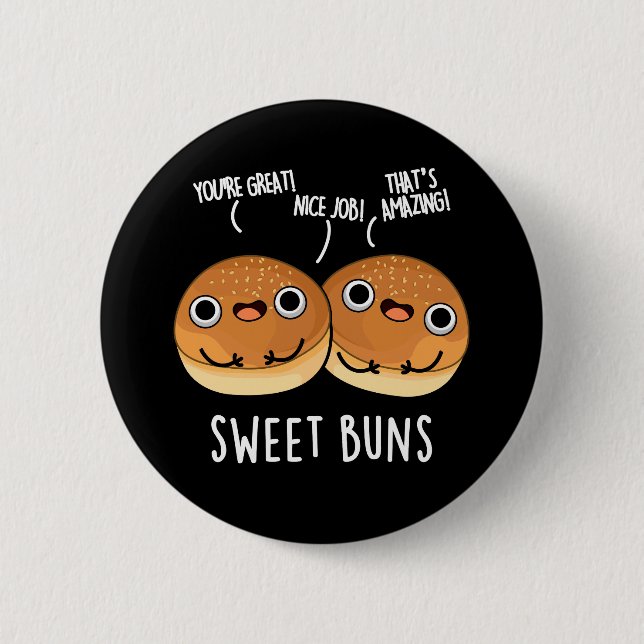 Sweet Buns Funny Baking Puppe Dark BG Button (Vorderseite)