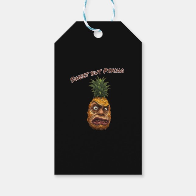 Sweet but Psycho Pineapple Geschenkanhänger (Vorderseite)