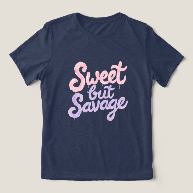 Sweet But Savage Street Style Cotton Candy Graphic Tri-Blend Shirt (Design Vorderseite)