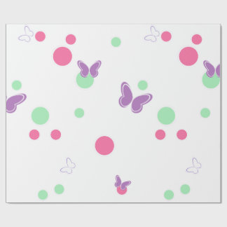 sweet butterflies and polka dots geschenkpapier