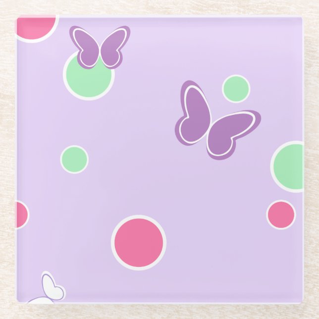 sweet butterflies and polka dots glasuntersetzer (Vorderseite)