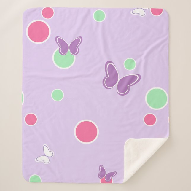sweet butterflies and polka dots sherpadecke (Vorderseite)